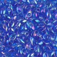 Miyuki long Magatama beads 4x7mm - Transparent lt. sapphire ab LMA-261